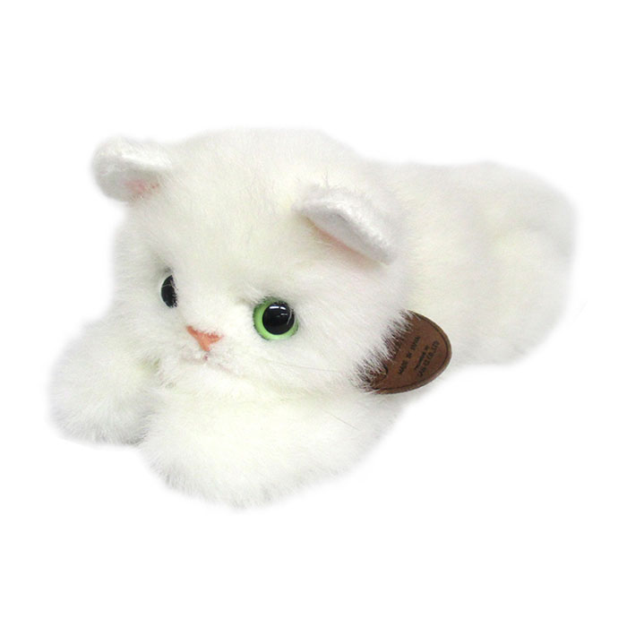 寝そべりCAT 白猫　グレイスフル ネコ （日本製）