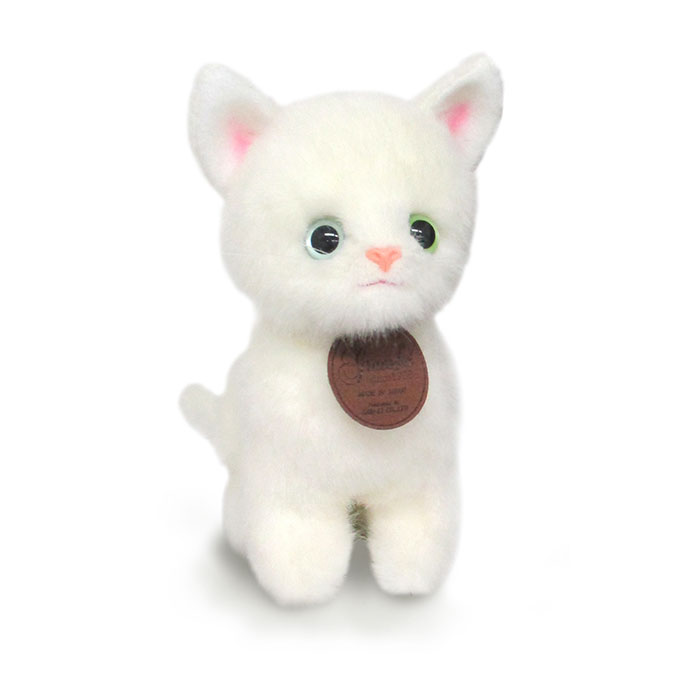 おすわりCAT 白猫　グレイスフル ネコ （日本製）