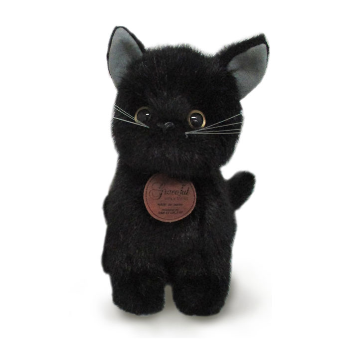 おすわりCAT 黒猫　グレイスフル ネコ （日本製）