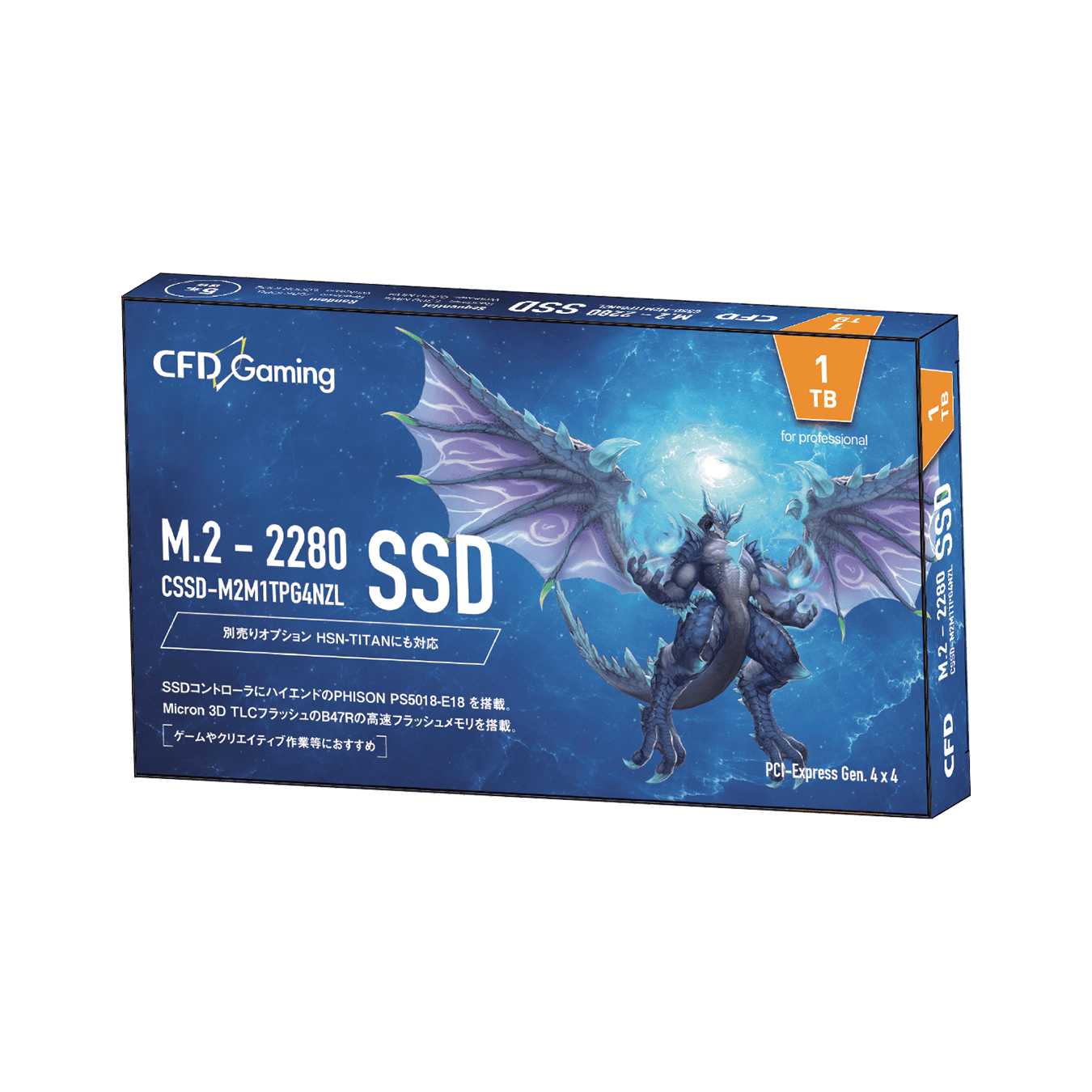 CFD PG4NZL シリーズ M.2接続 SSD (4TB、2TB、1TB、500GB) CSSD-M2M1TPG4NZL