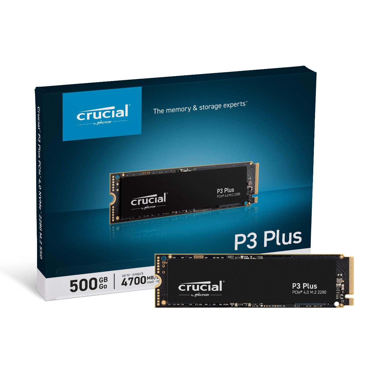 Crucial P3 Plus ミドルレンジ M.2 Gen4 NVMe接続SSD 500GB CT500P3PSSD8JP