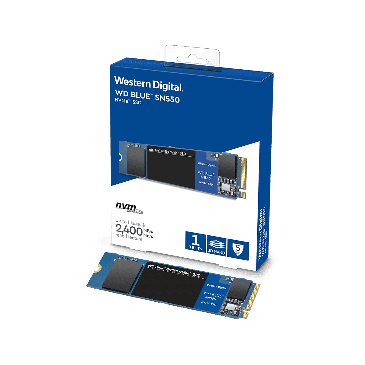 【販売終了】WesternDigital製 WD BLUE SN550シリーズ NVMe M.2 SSD 1TB WDS100T2B0C