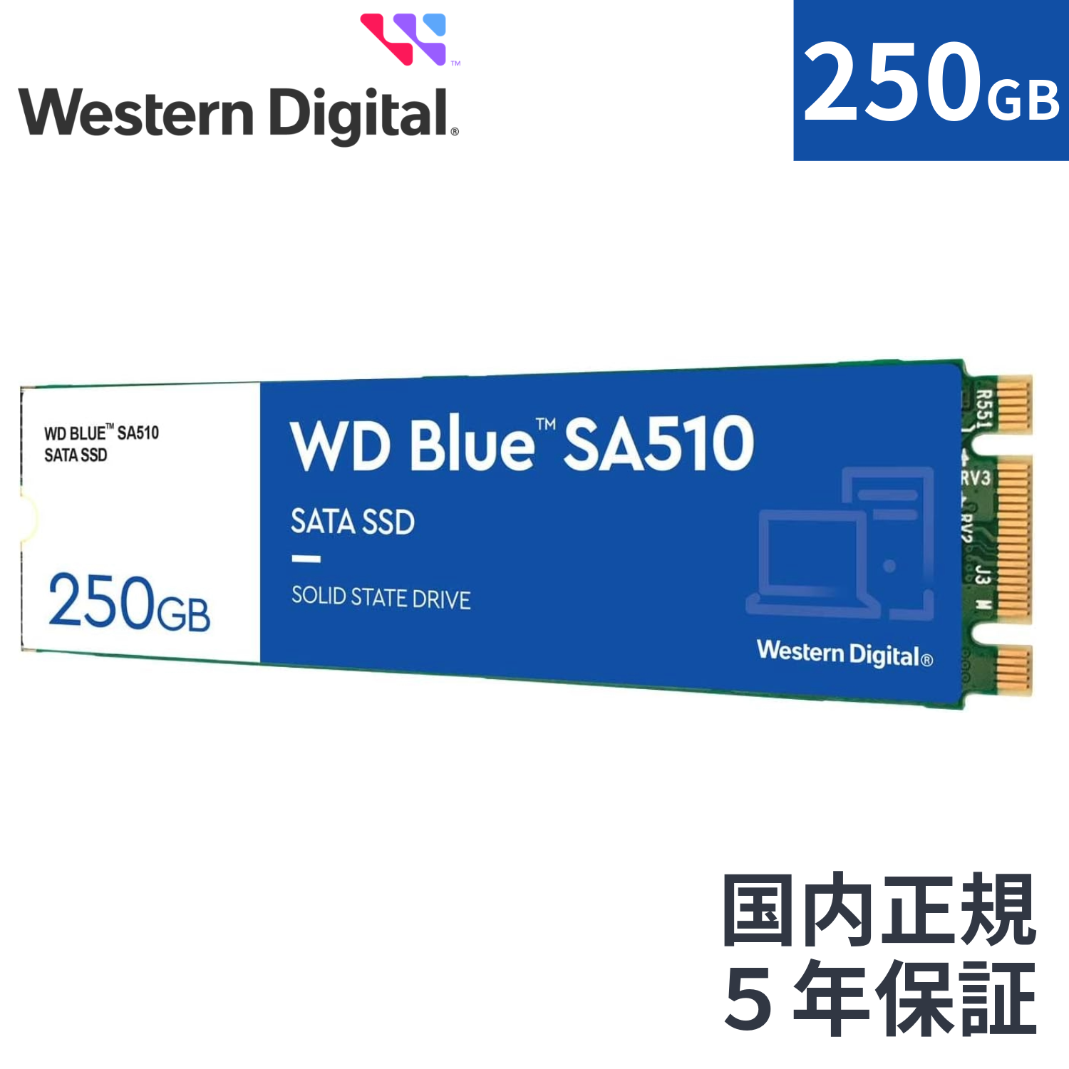 <WD Blue シリーズ SSD> M.2 SATA 250GB WDS250G3B0B