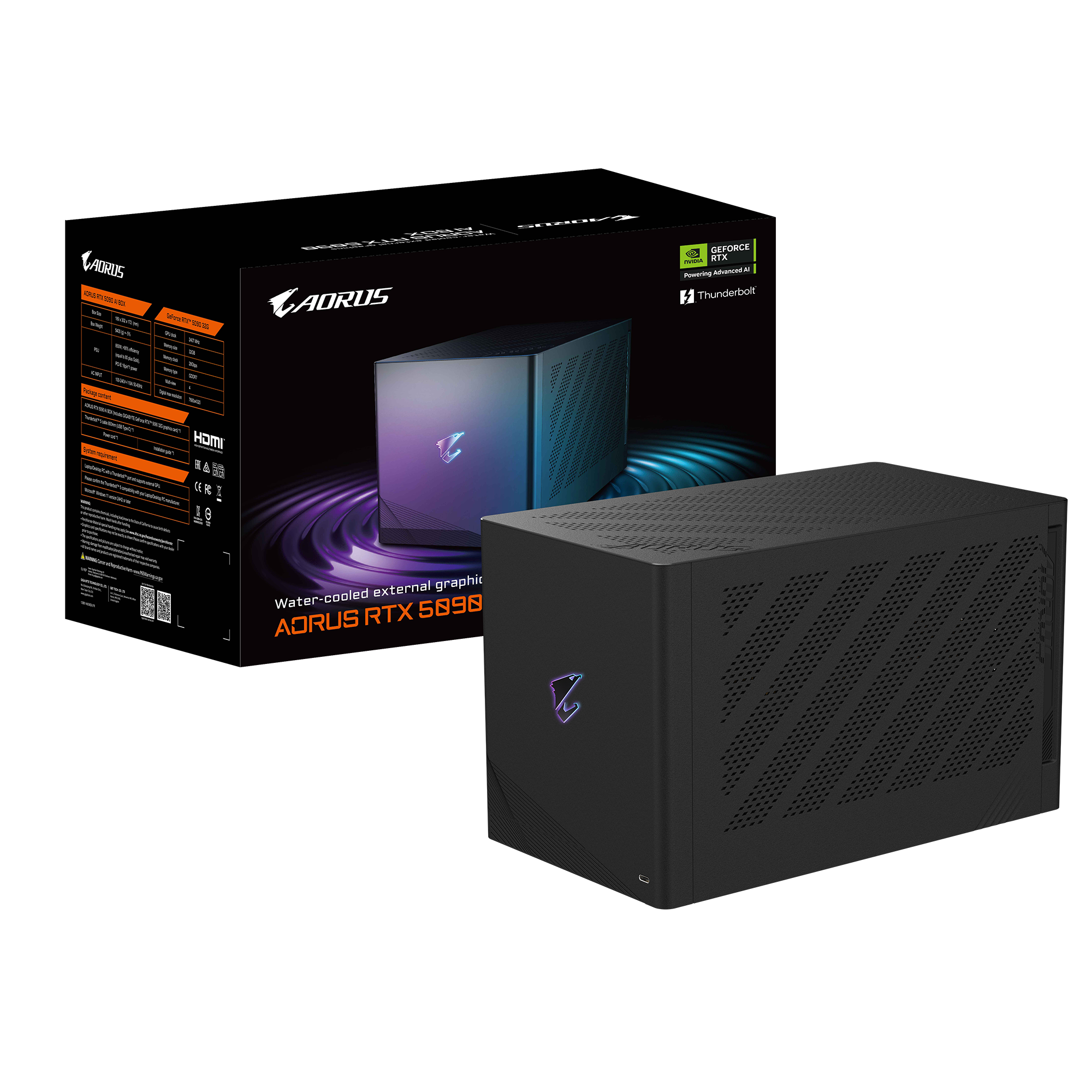 NVIDIA GeForce RTX5090 GDDR7 32GBメモリ搭載 外付けVGA BOX　GV-N5090IXEB-32GD
