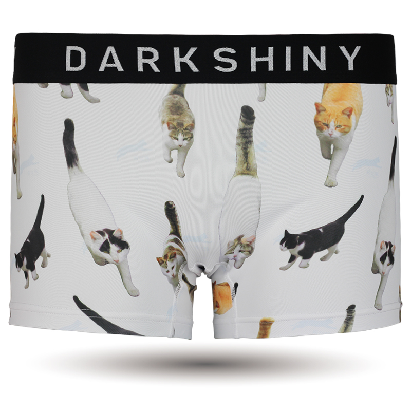 DARKSHINY Unisex Boxer Pants -TOBINEKO-Marching cats ホワイト