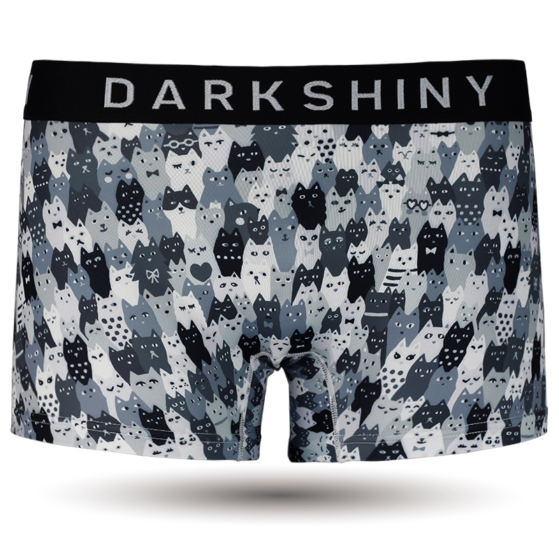 DARKSHINY（ダークシャイニー）Unisex Boxer Pants  -猫だらけモノクロ