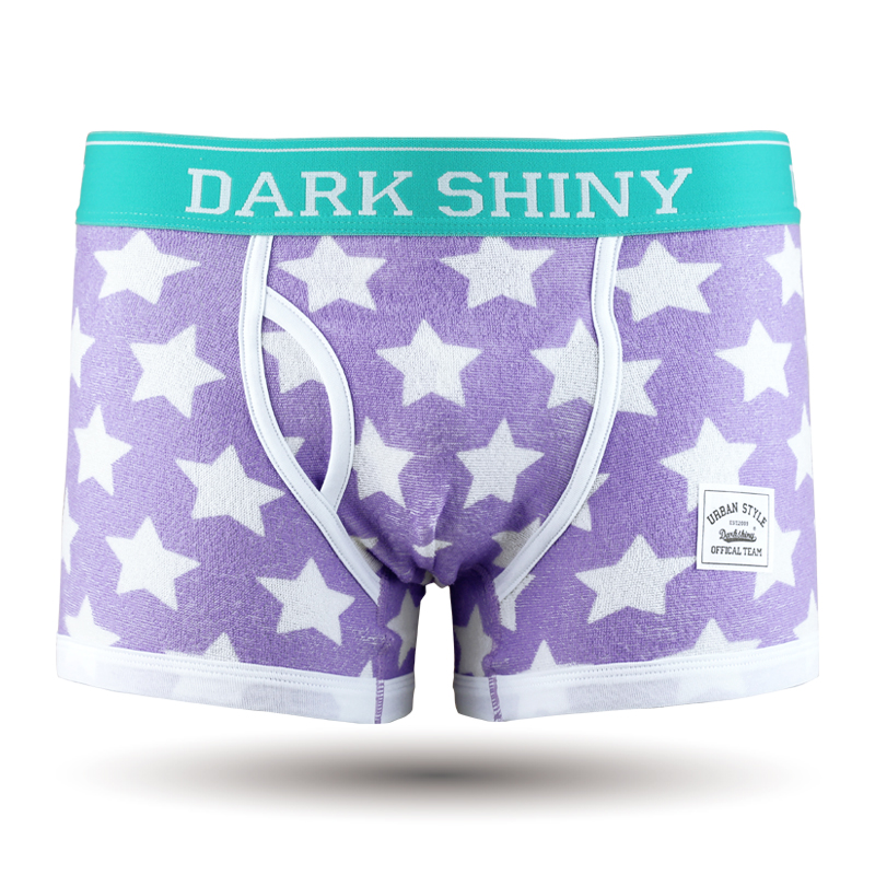 DARKSHINY（ダークシャイニー）メンズボクサーパンツ ニットパイル地 - Stars,Purple