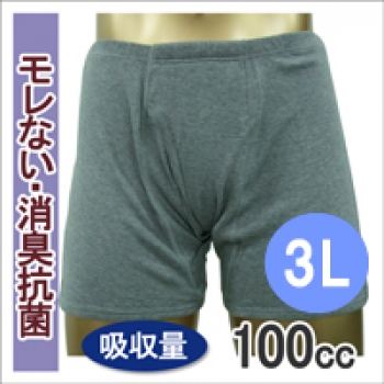【33015-3L】【３Lサイズ】男性用失禁パンツ トランクス しっかり安心タイプ 100cc