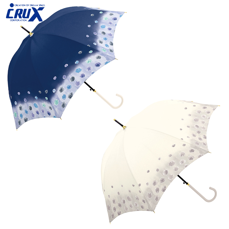 ■CRUX(クラックス)■　晴雨兼用 婦人長傘　ドットペイント　（ジャンプ）