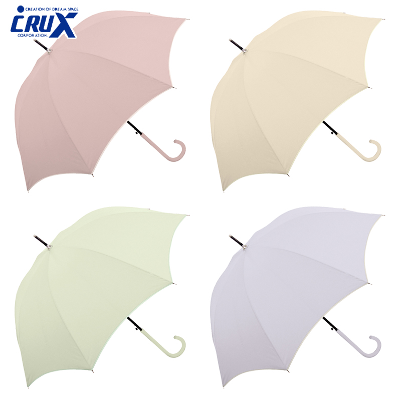 ■CRUX(クラックス)■■レイングッズ特集■　晴雨兼用婦人長傘　くすみカラー（ジャンプ）