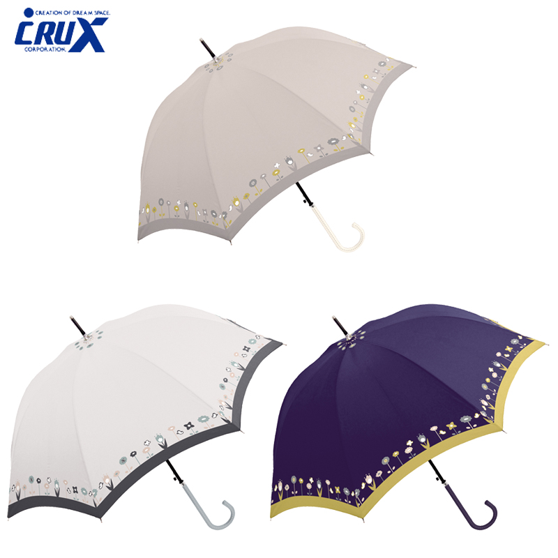■CRUX(クラックス)■　耐風 晴雨兼用婦人長傘　ノルディックスガーデン（ジャンプ）