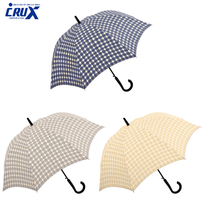 ■CRUX(クラックス)■　耐風 晴雨兼用婦人長傘　ユルチェック（ジャンプ）