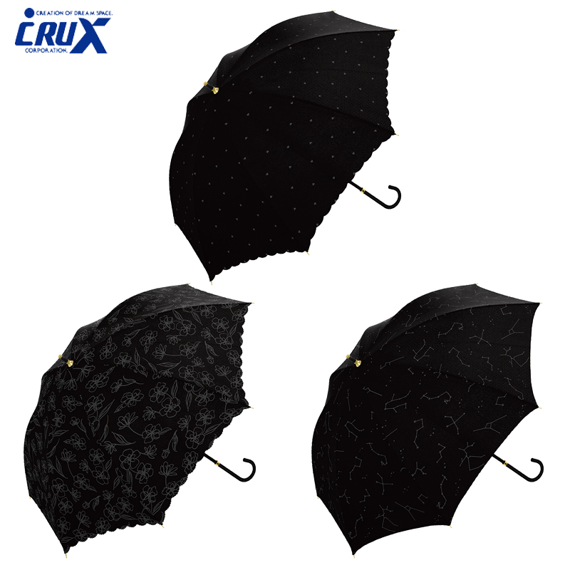 ■CRUX(クラックス)■■2024SS　新作■　晴雨兼用長傘　エンボスプリント（手開き）