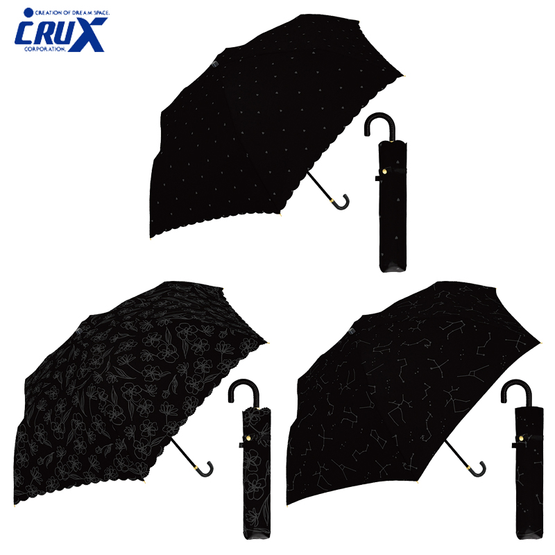 ■CRUX(クラックス)■■2024SS　新作■　晴雨兼用折傘　エンボスプリント
