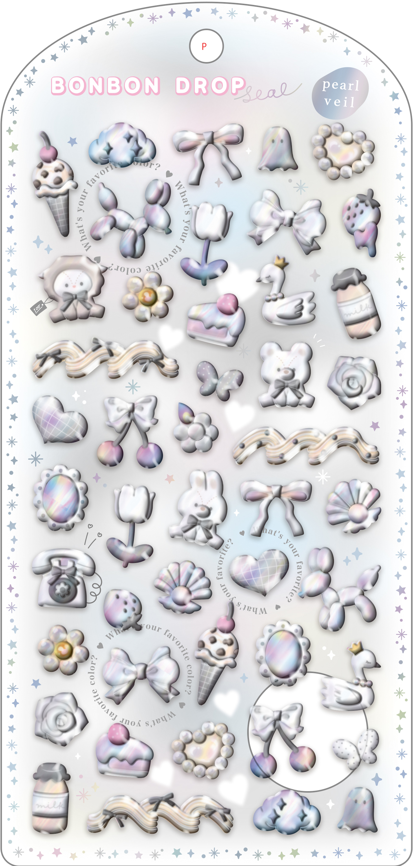 ■Q-LiA(クーリア)■【正規品】■2026SS　先行予約■　ボンボンドロップシール（パールベール）　ほわいとボンボン