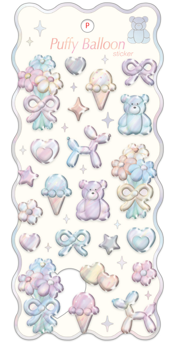 ■Q-LiA(クーリア)■【正規品】■2026SS　先行予約■　パフィーバルーンステッカー　パステル