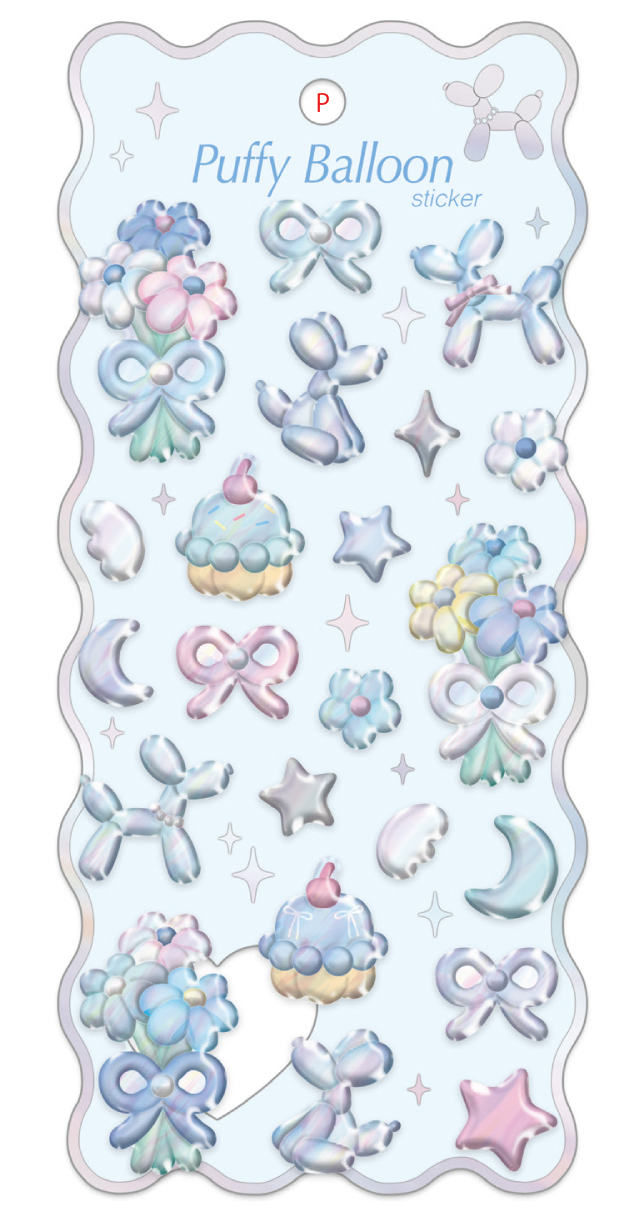 ■Q-LiA(クーリア)■【正規品】■2026SS　先行予約■　パフィーバルーンステッカー　ブルー