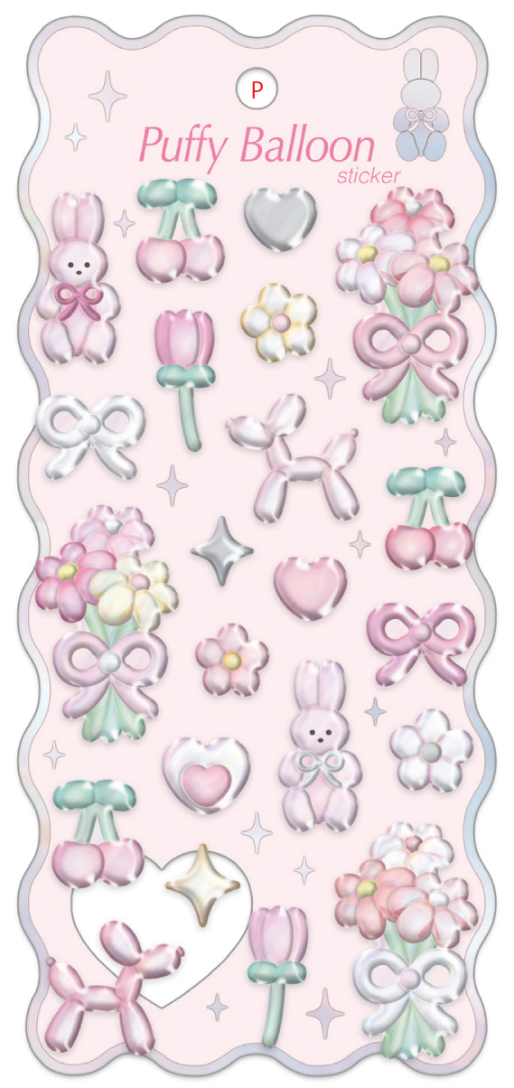 ■Q-LiA(クーリア)■【正規品】■2026SS　先行予約■　パフィーバルーンステッカー　ピンク