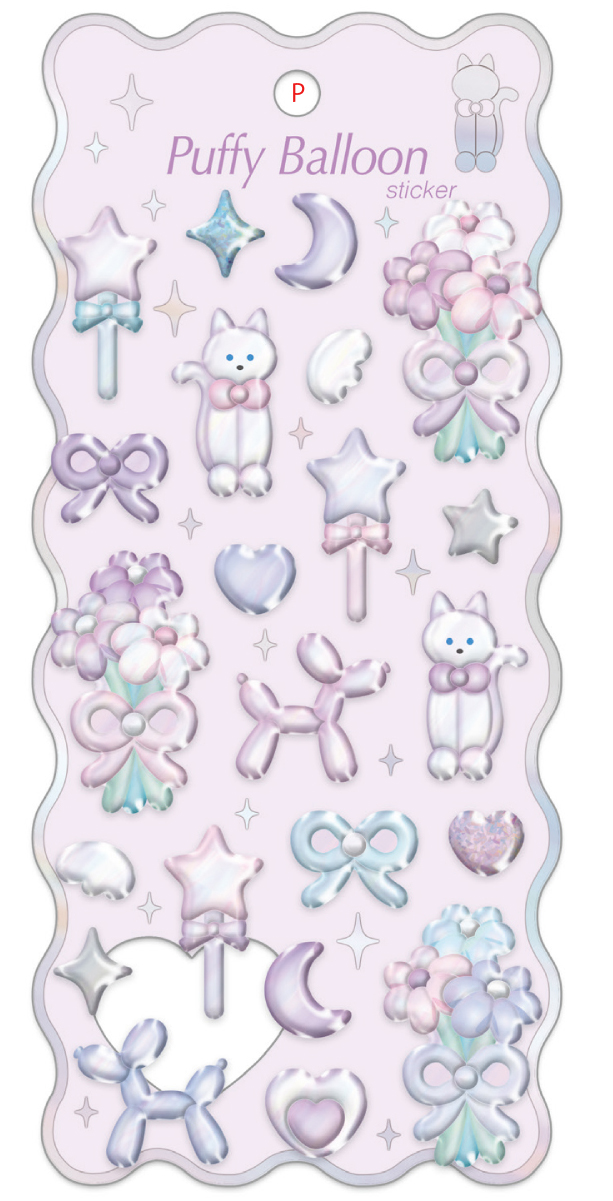 ■Q-LiA(クーリア)■【正規品】■2026SS　先行予約■　パフィーバルーンステッカー　パープル