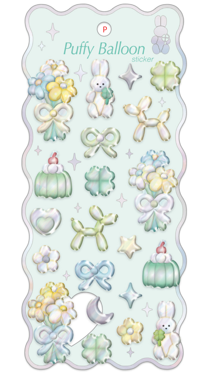 ■Q-LiA(クーリア)■【正規品】■2026SS　先行予約■　パフィーバルーンステッカー　グリーン