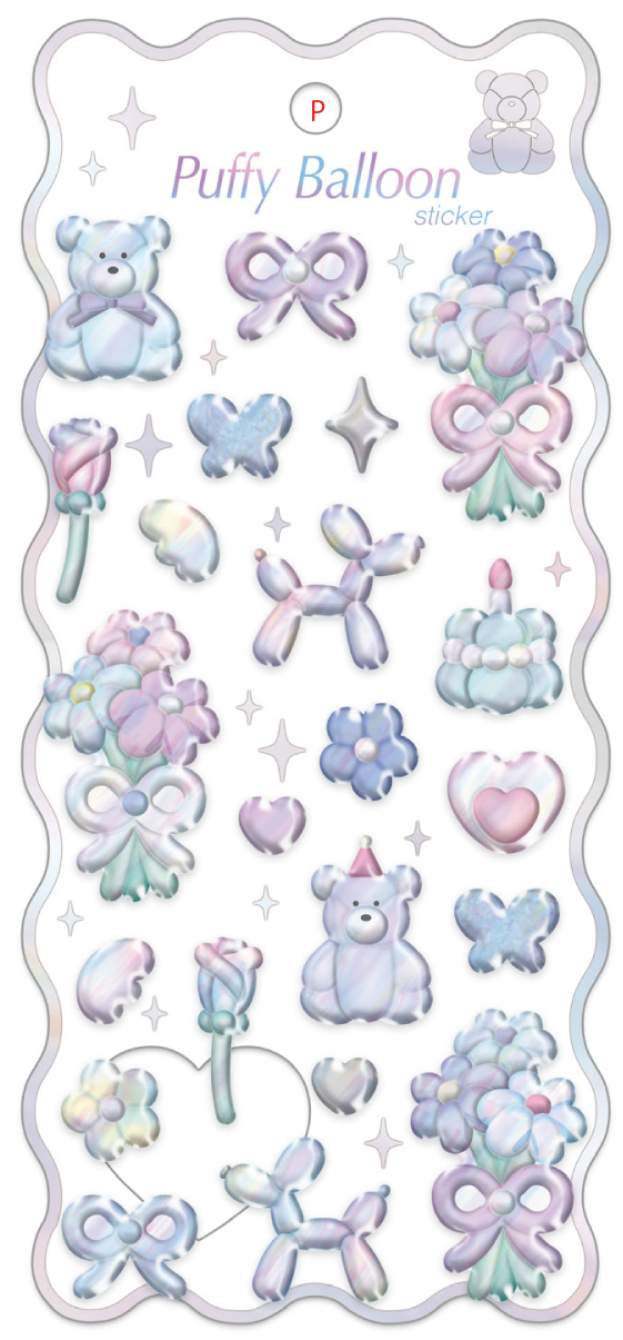 ■Q-LiA(クーリア)■【正規品】■2026SS　先行予約■　パフィーバルーンステッカー　オーロラ