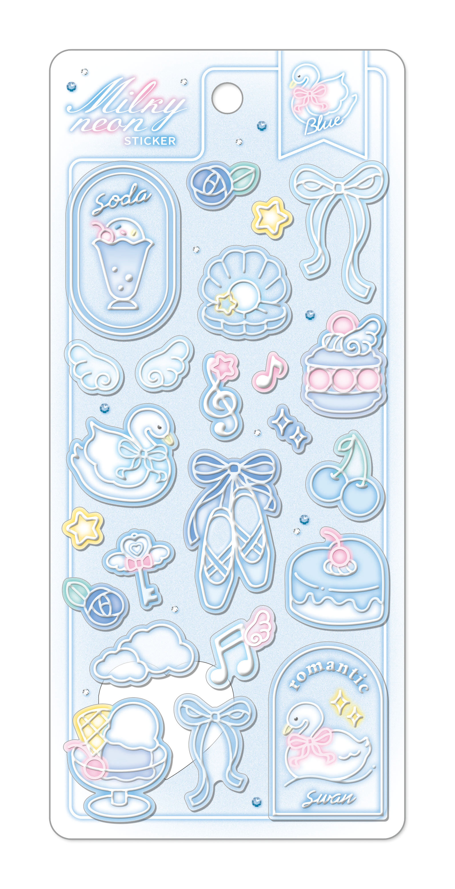 ■Q-LiA(クーリア)■★6月15日〆切(早期終了有)★■2026AW　先行予約■　ミルキーネオンステッカー　ミルキーブルー