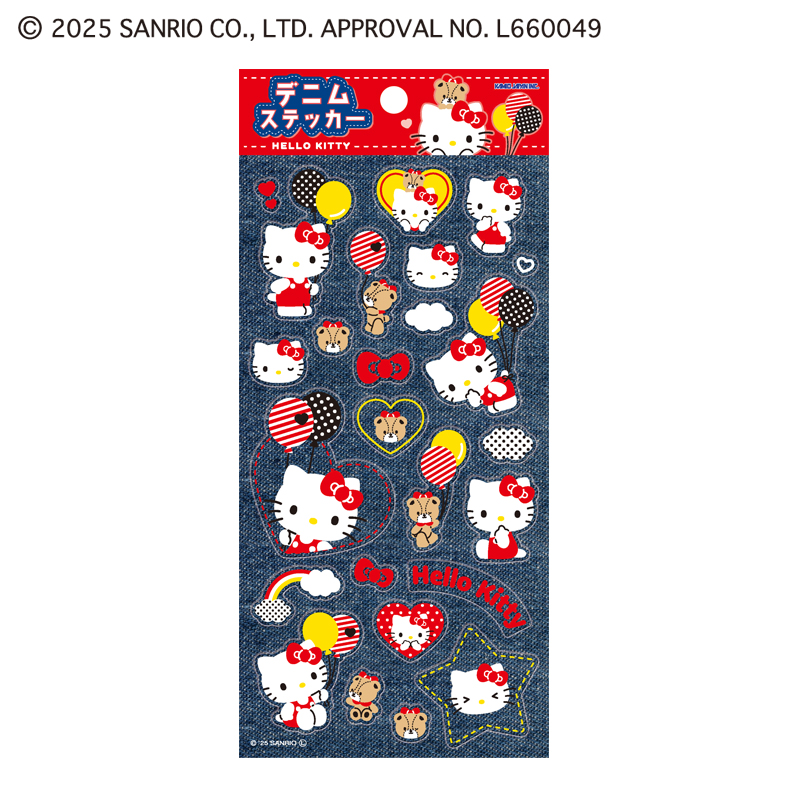 ■CRUX(クラックス)■■2025AW　新作■　サンリオキャラクターズ　デニムステッカー　ハローキティ