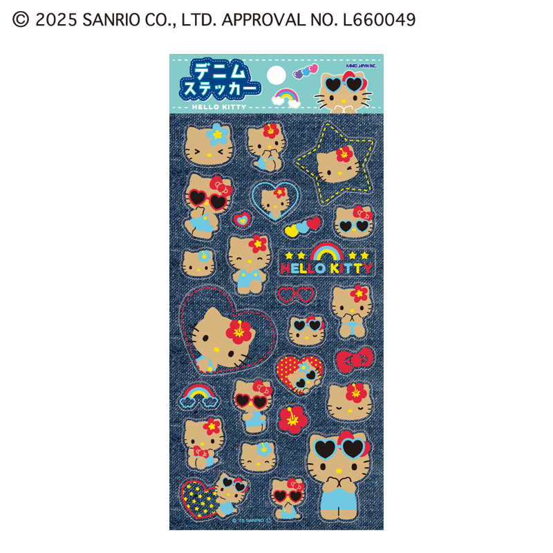 ■CRUX(クラックス)■■2026SS　先行予約■　サンリオキャラクターズ　デニムステッカー　ハローキティ/日焼け