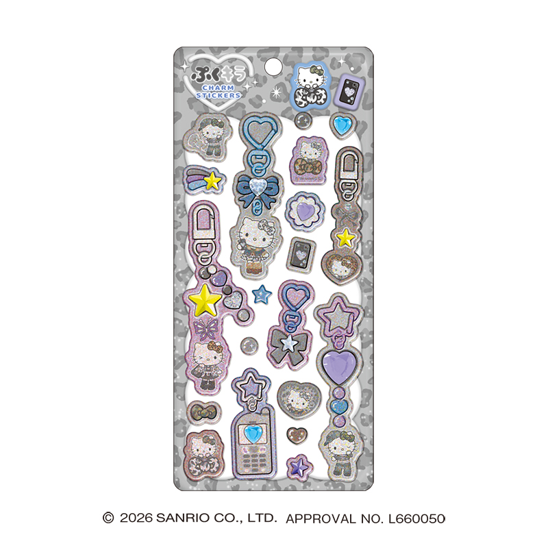 ■CRUX(クラックス)■■2026SS　先行予約■　サンリオキャラクターズ　ぷくキラチャームステッカー　ハローキティ/グランジギャル