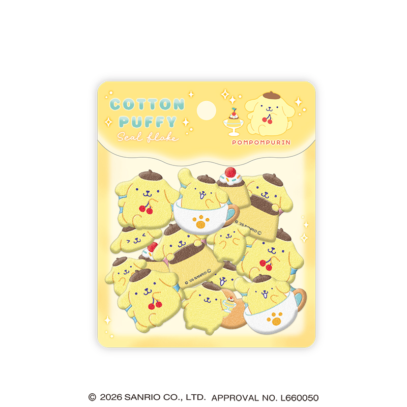 ■CRUX(クラックス)■■2026SS　先行予約■　サンリオキャラクターズ　コットンパフィーシールフレーク　ポムポムプリン