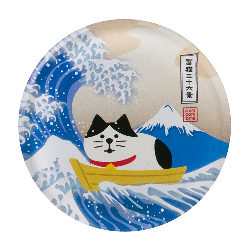■デコレ■■2026　お正月グッズ　先行予約■　旅猫 in 浮世絵アクリルマグネット　富士と荒波
