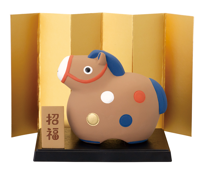 ■デコレ■■2026　お正月グッズ　先行予約■　干支飾り 午　茶
