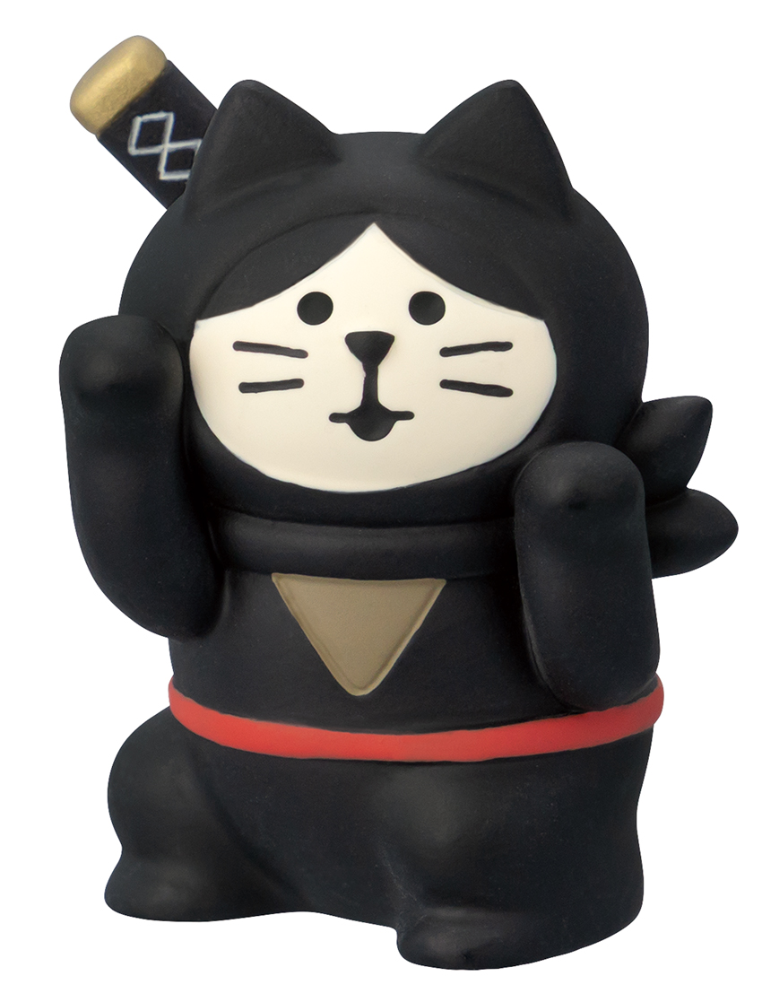 ★予約特典 5％割引中★6月18日〆切(早期終了有)★■デコレ■■2027　お正月グッズ　先行予約■　忍者まねき猫 右手上げ  黒