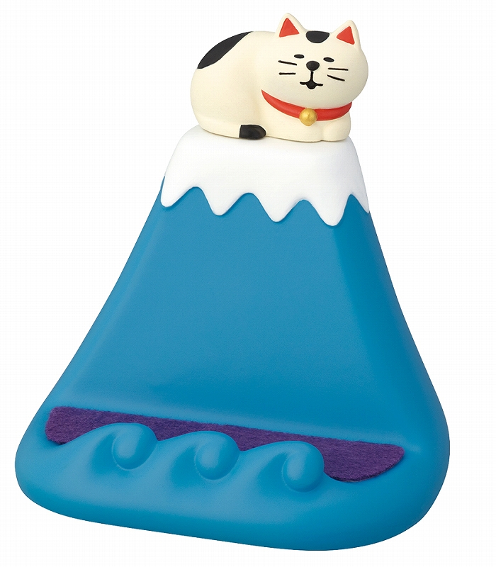 ■デコレ■■2025AW　先行予約■　富士山でまったり スマホスタンド　ぶち猫