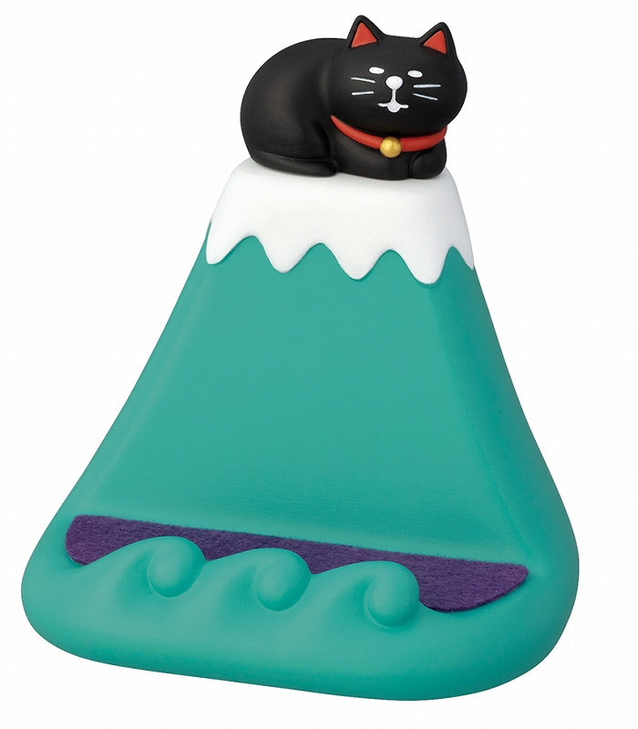 ■デコレ■■2025AW　先行予約■　富士山でまったり スマホスタンド　黒猫