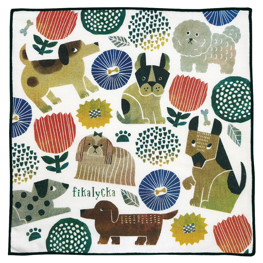 ■デコレ■■2026SS　先行予約■　fikalyckaハンカチ　犬