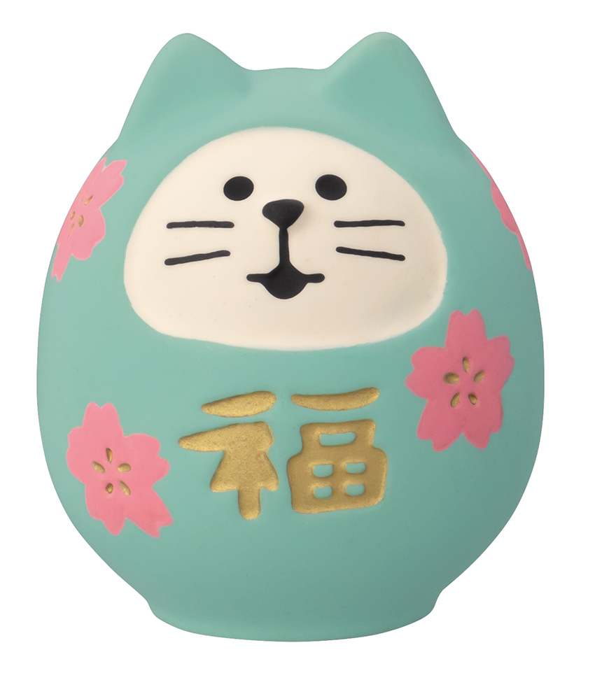★予約特典 5％割引中★■デコレ■■2027SS　先行予約■　桜咲く猫だるま 水色