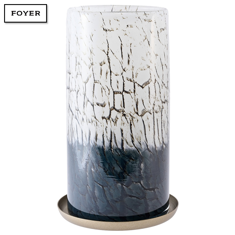 ■FOYER（ホワイエ）■■2025AW　新作■　DG ガラスピラーポット＆ソーサー　ブラックアイス