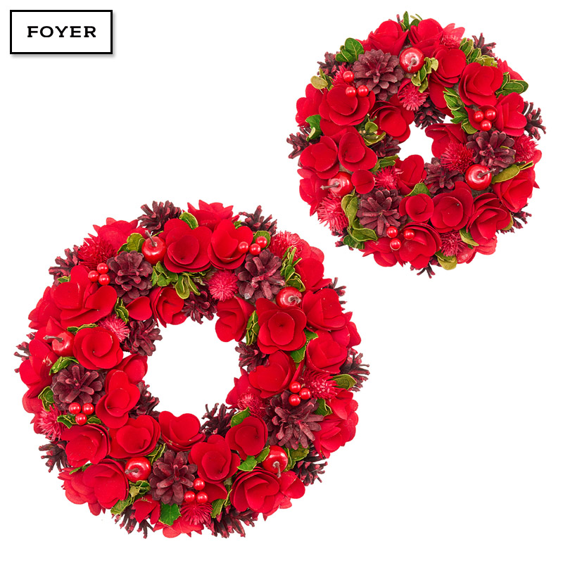 ■FOYER（ホワイエ）■■2025AW　先行予約■　リースレッド眠りコーンミニアップル