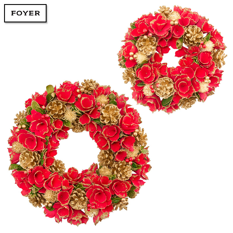 ■FOYER（ホワイエ）■■2025AW　先行予約■　リースレッドハナ眠りGコーンラメ