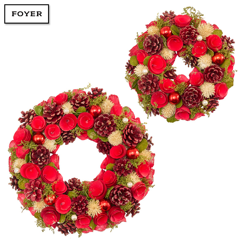■FOYER（ホワイエ）■■2025AW　先行予約■　リースレッド眠りコーンボールラメ
