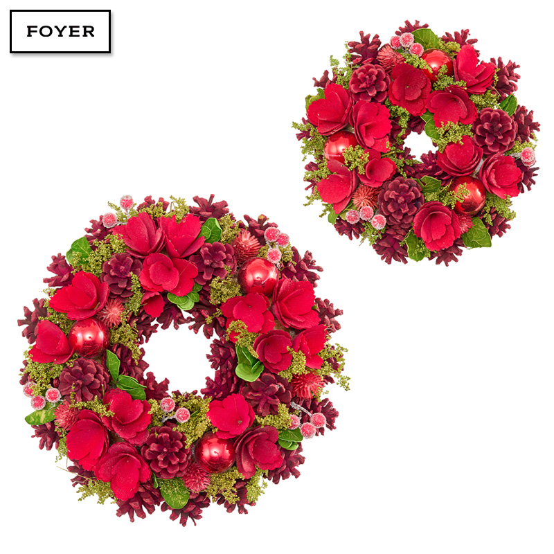■FOYER（ホワイエ）■■2025AW　先行予約■　リースレッドハナ眠りコーンRボール