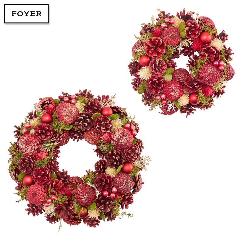 ■FOYER（ホワイエ）■■2025AW　先行予約■　リースレッドコーンボールリーフラメ