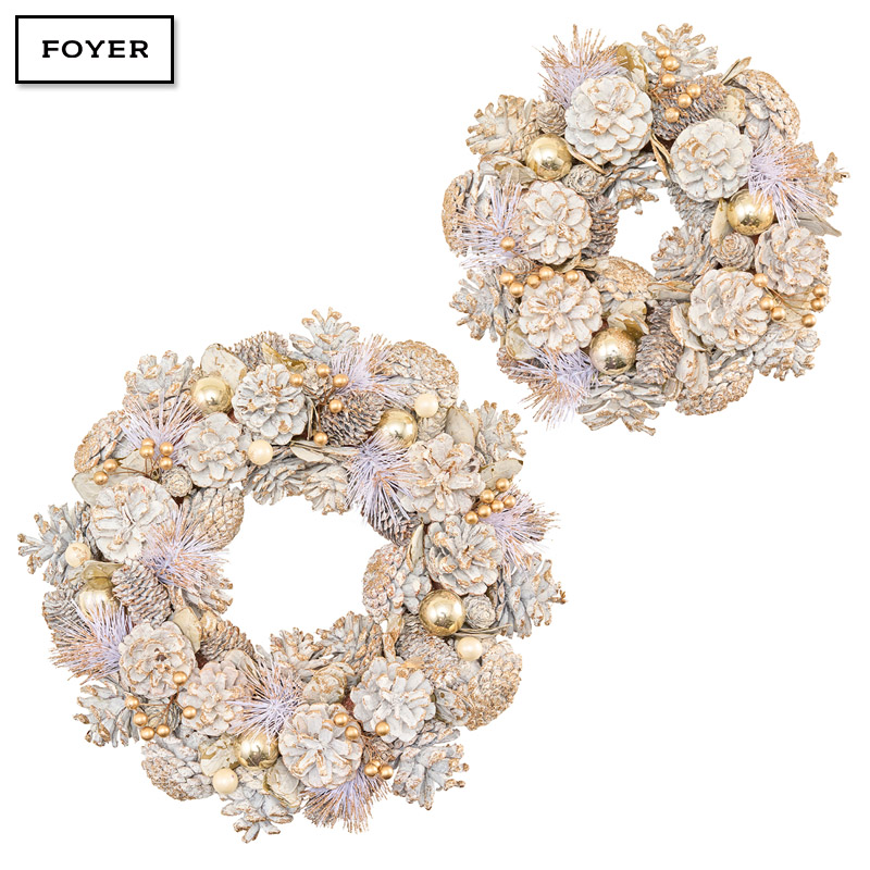 ■FOYER（ホワイエ）■■2025AW　先行予約■　リースホワイトコーンズニードルボールラメ