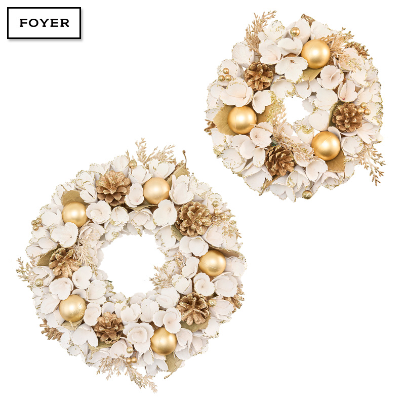 ■FOYER（ホワイエ）■■2025AW　先行予約■　リースホワイトGコーン&ボールラメ