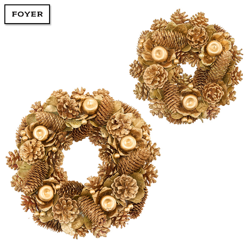 ■FOYER（ホワイエ）■■2025AW　先行予約■　リースゴールドコーンズアップルラメ