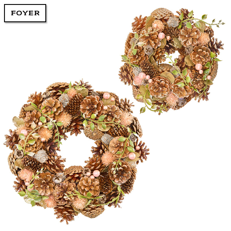 ■FOYER（ホワイエ）■■2025AW　先行予約■　リースコッパーコーンピンクモケリーフラメ