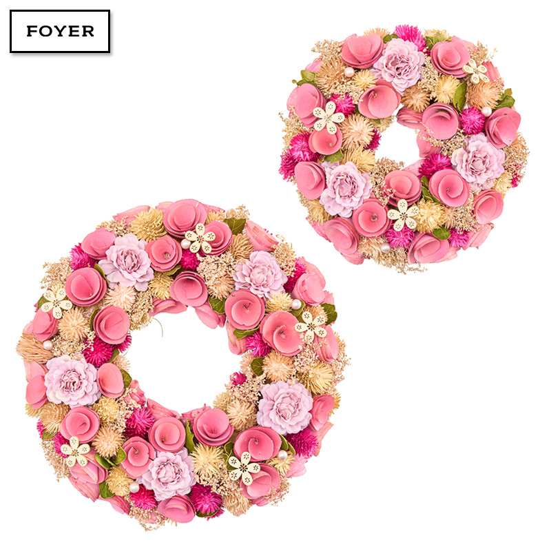 ■FOYER（ホワイエ）■■2025AW　先行予約■　リースピンク眠りモケフラワーズ