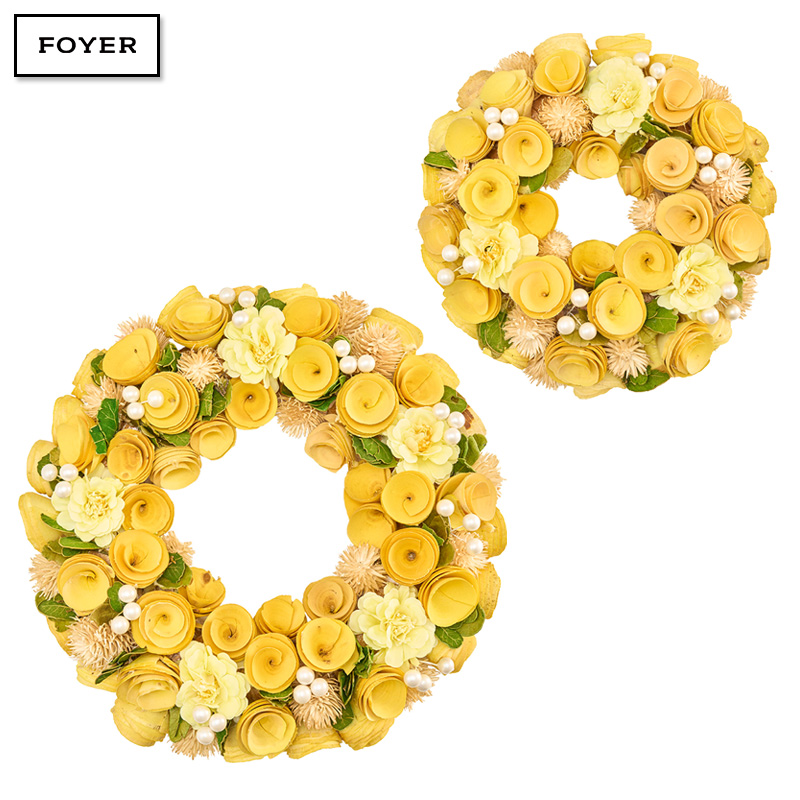 ■FOYER（ホワイエ）■■2025AW　先行予約■　リースイエロー眠りフラワー