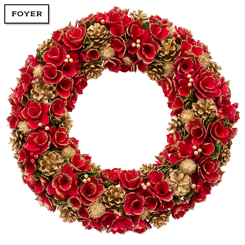 ■FOYER（ホワイエ）■■2025AW　先行予約■　リースレッドハナ眠りGコーンラメ